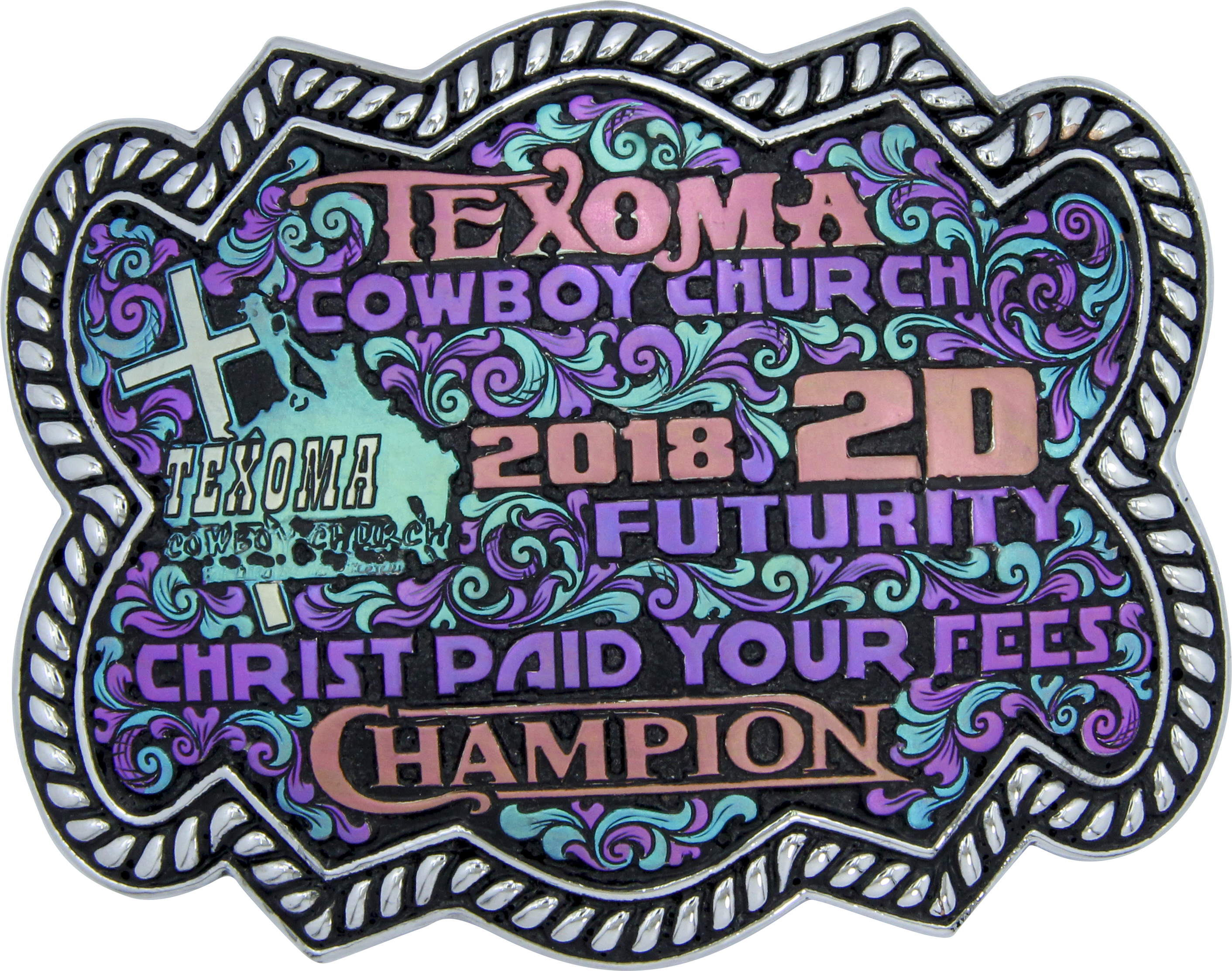 Custom color trophy buckle